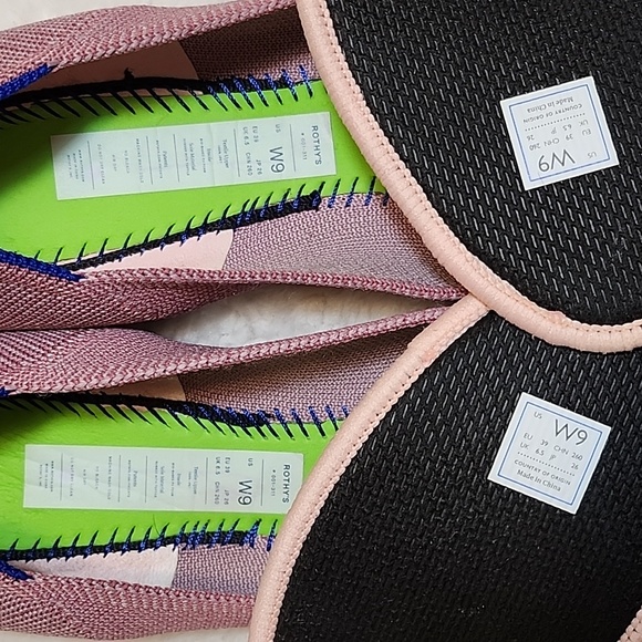 Rothy's The Flat Begonia Pink Knit Fabric Slip On Ballet Flats Bubble Gum Sz 9 - Picture 12 of 16